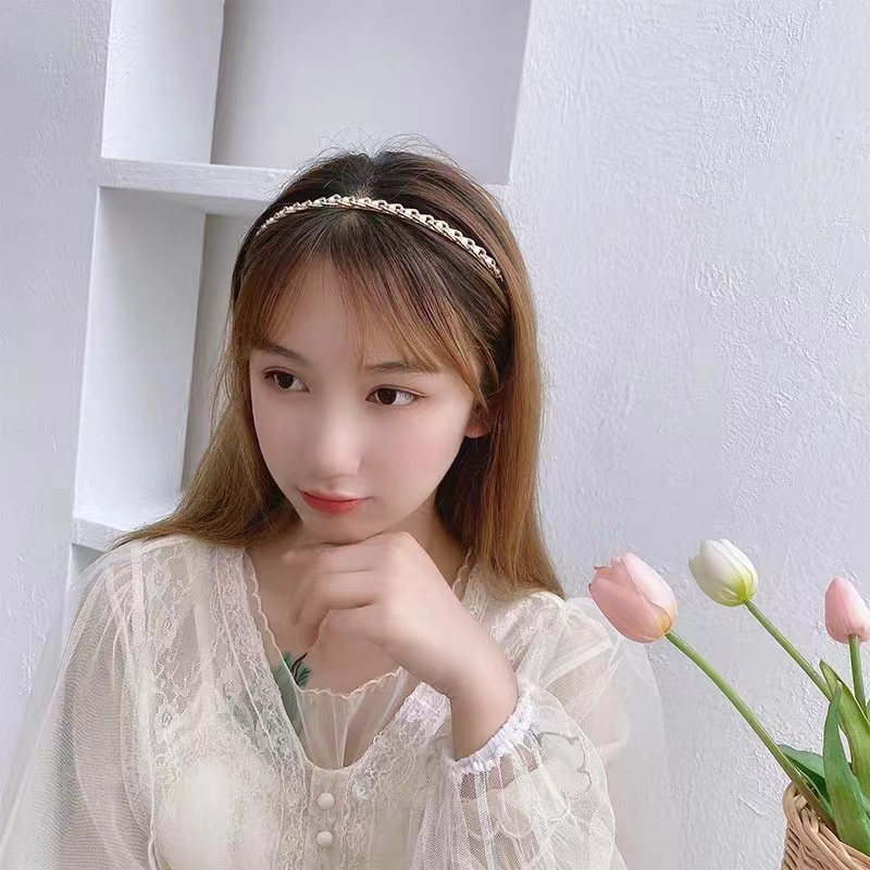 Bờm Toc,Băng Đô Cài Tóc Đính Đá/Ngọc Trai Nhân Tạo Phong Cách Tiểu Thư Hàn Quốc Xinh Xắn Phụ Kiện Tóc