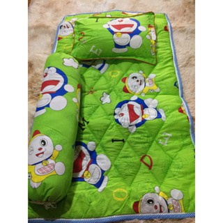 Bộ gối nệm cho bé đi học nhà trẻ Cotton họa tiết hoạt hình trẻ em