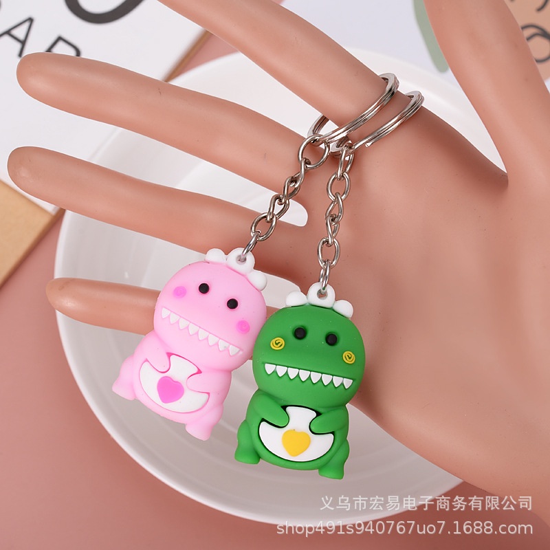 3 Móc Khóa Khủng Long Trái Tim ( Mix Màu)