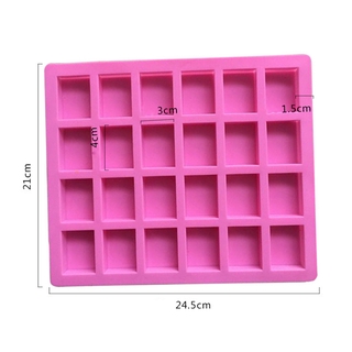 Khuôn Silicon Làm Socola,Thạch Rau Câu,Kẹo Dẻo,Pudding Trang Trí Hình 24 ô Chữ Nhật Nhỏ