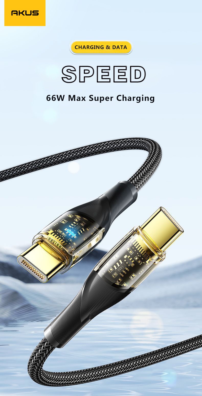 Mô tả Dây cáp sạc nhanh 66W type-C to Type-C AKUS - D59 - Hàng chính hãng - BH 12 tháng - 7