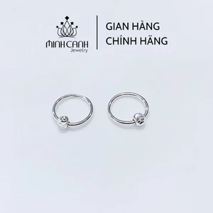 Khuyên Tai Bạc Nữ Tròn Mix 1 Bi - Minh Canh Jewelry