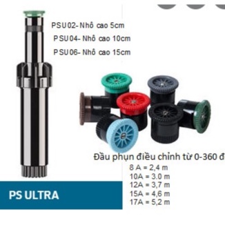 Miệng tưới phun xòe điều chỉnh góc phun HE KVF KRain – Mỹ- Béc tưới Pop UP