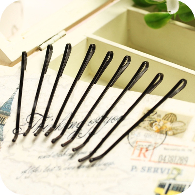 Set 24-60 Kẹp Tóc Màu Đen Thiết Kế Đơn Giản Dành Cho Nữ - Phụ Kiện Tóc