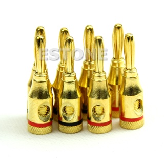 Set 4 Cặp 8 Cặp Phích Cắm Bắp Chuối 4mm Mạ Vàng Đồng Cho Loa Nhạc