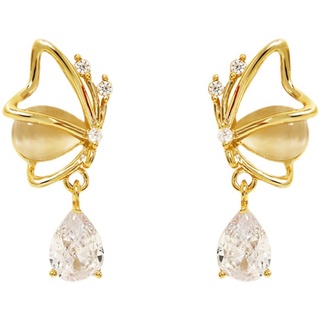 Bông Tai Hình Giọt Nước Đính Đá Opal Nhẹ Nhàng