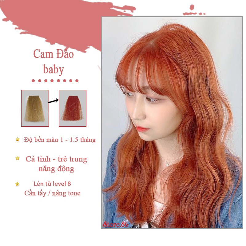 Thuốc nhuộm tóc màu Cam Đào – Orange Peach 100ml màu nhuộm lên chuẩn tone