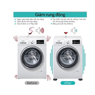 Chống rung máy giặt Proki đế cao su đặc chống rung lắc, va đập, trơn trượt và tủ lạnh, tủ sấy, đồ gia dụng