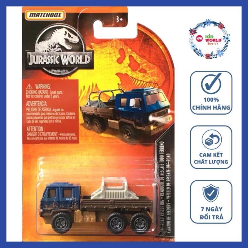 Xe mô hình Matchbox Tải Jurassic World Series Off-Road Rescue Rig GDN89 ...