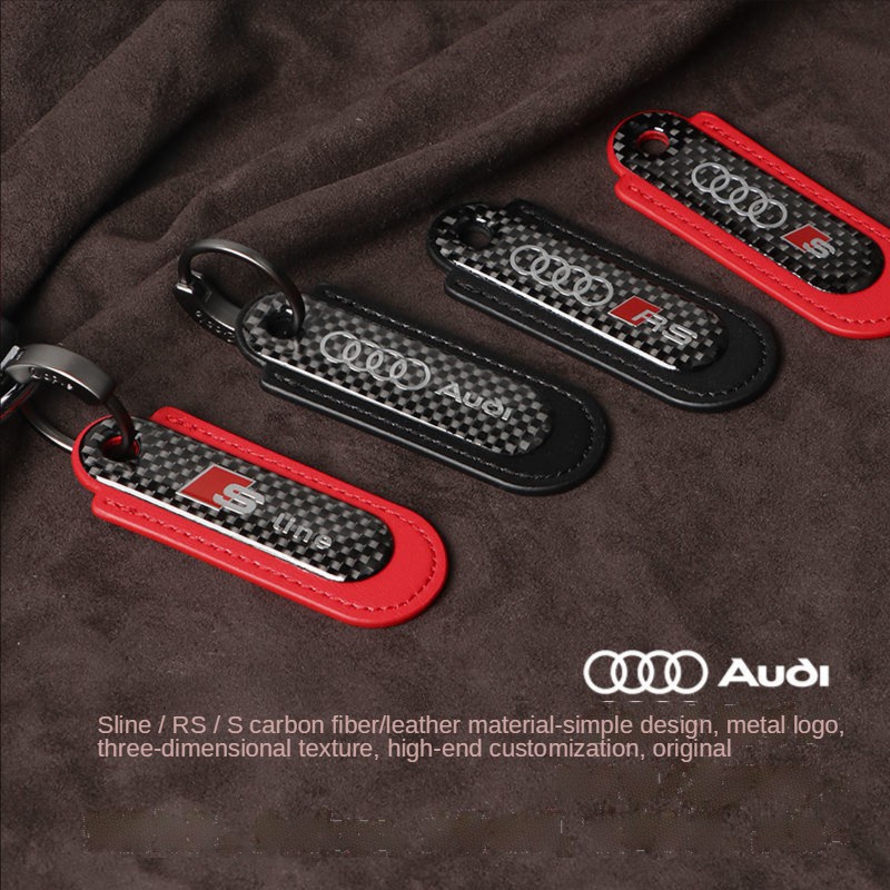 Carbon Fiber Leather Keychain Móc Khóa Bằng Sợi carbon Cao Cấp Cho