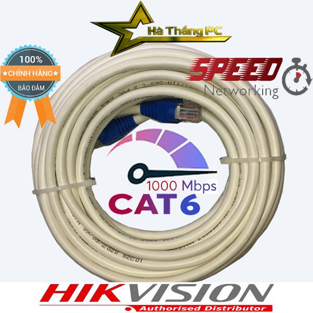 (Giá/Mét) Dây Mạng Cat6/5e HIKVISION Tốc Độ Cao 1.0Gbps Bấm Sẵn Chuyên Dùng Đi Âm Tường