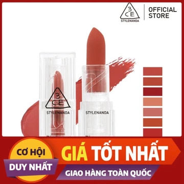 Son Thỏi Lì 3CE Vỏ Trong Suốt Cho Làn Môi Mịn Màng Ẩm Mượt 3.5g 💄