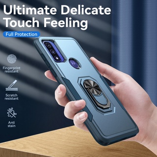 Ốp Điện Thoại Cứng Viền TPU Dẻo Kèm Giá Đỡ Nhẫn Chống Rơi / Sốc Cho Motorola Moto G Pure / Power / G Play 2023
