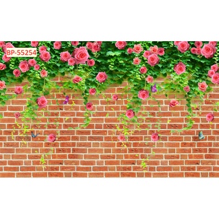 Tranh Dán 3D Khổ Lớn Hoa Dây Leo dán trang trí quán cà phê, trà sữa, nhà cửa đẹp
