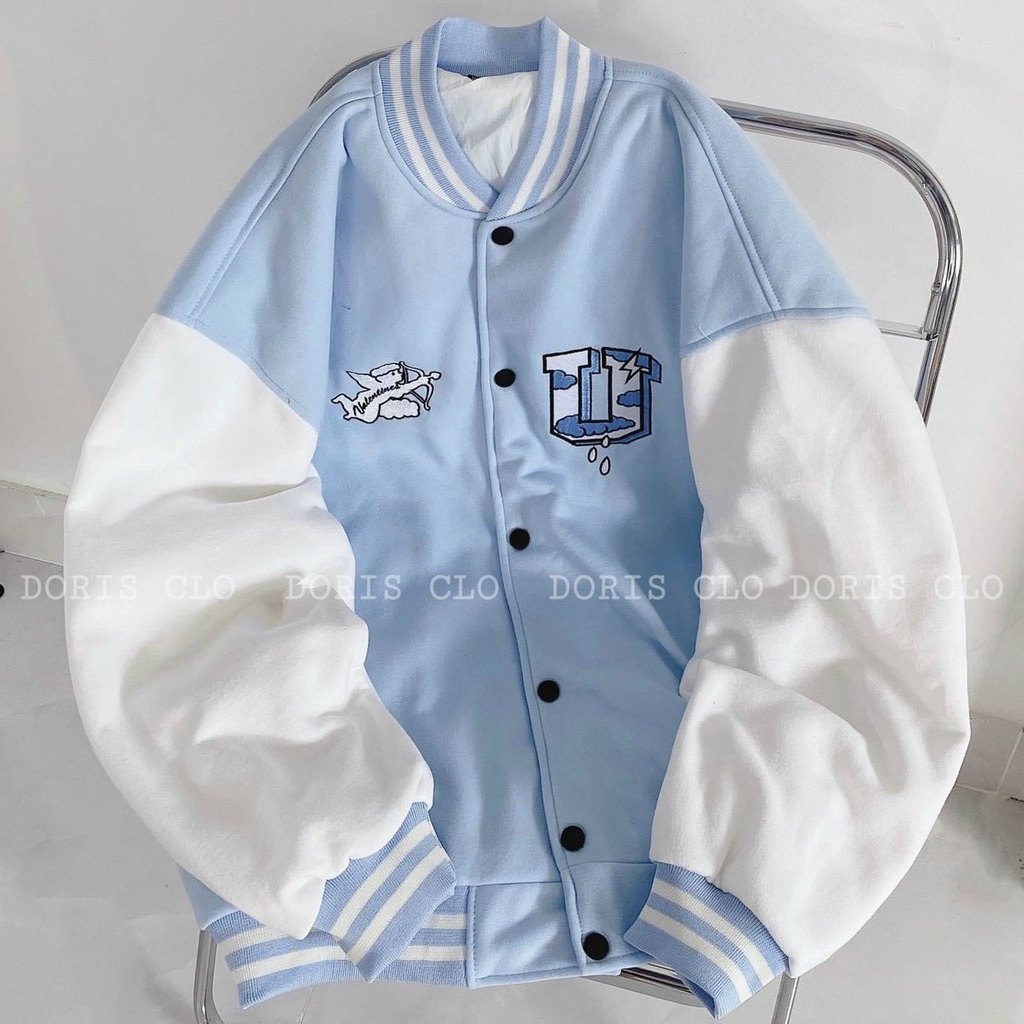 Áo Khoác Nỉ Bomber Phối màu Thiên Thần Cực HOt tpdg