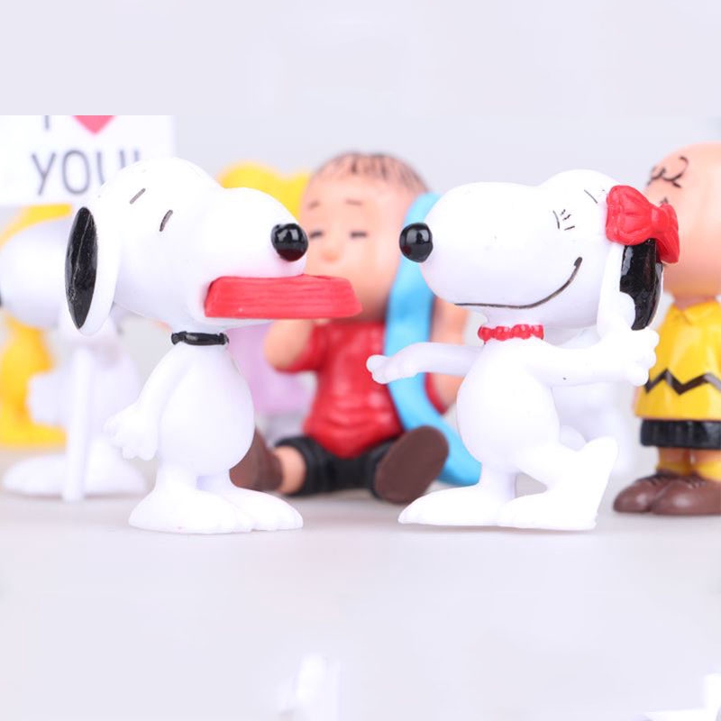 12 Bộ Phim PEANUTS Snoopy Hình Bánh Topper Chơi Charlie Lucy Franklin Đồ Chơi