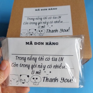 Set 50 tem mã đơn hàng có sẵn keo kích thước 10x7cm
