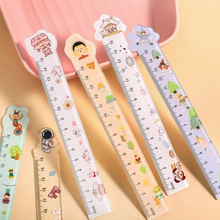 Thước Nhựa Cứng 15Cm Đầu Hoạt Hình Cute - Thỏ Hồng VPP