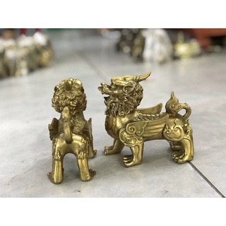 Cặp Tỳ Hưu Cánh Tiền Tài Phúc Lộc  hút tài lộc vật phẩm phong thuỷ bằng đồng