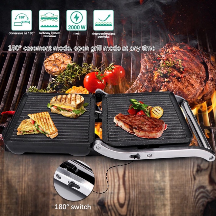 Máy kẹp sandwich, nướng bánh mỳ, nướng thịt HAEGER Chính hãng