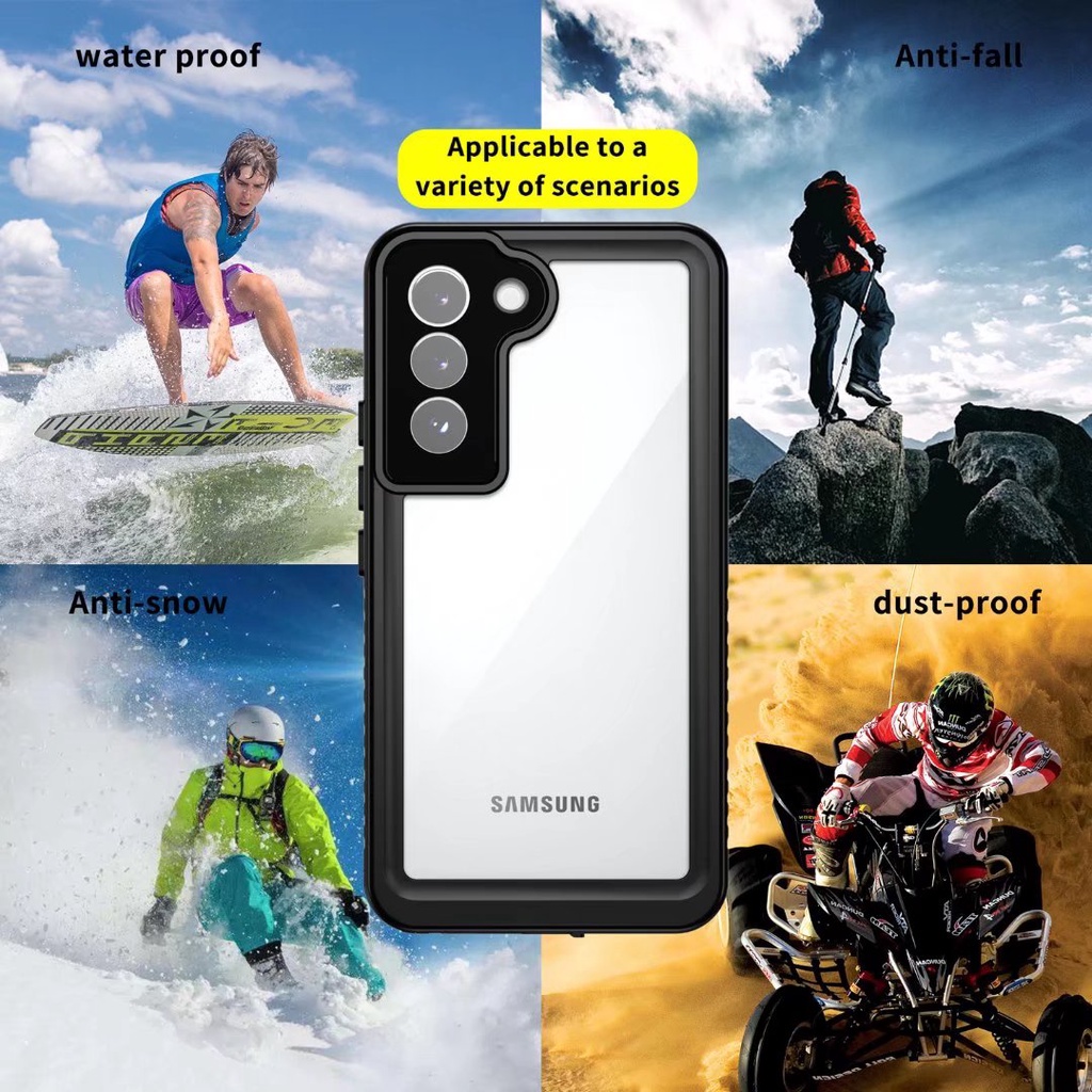 Ốp Chống Thấm Nước IP68 Cho Samsung Galaxy S22 Ultra S24 S23 Ultra S25 S22 Plus S21 FE Note 20 Ultra S20 A16 A53 Vỏ Điện Thoại Bơi Ngoài Trời S22 S26