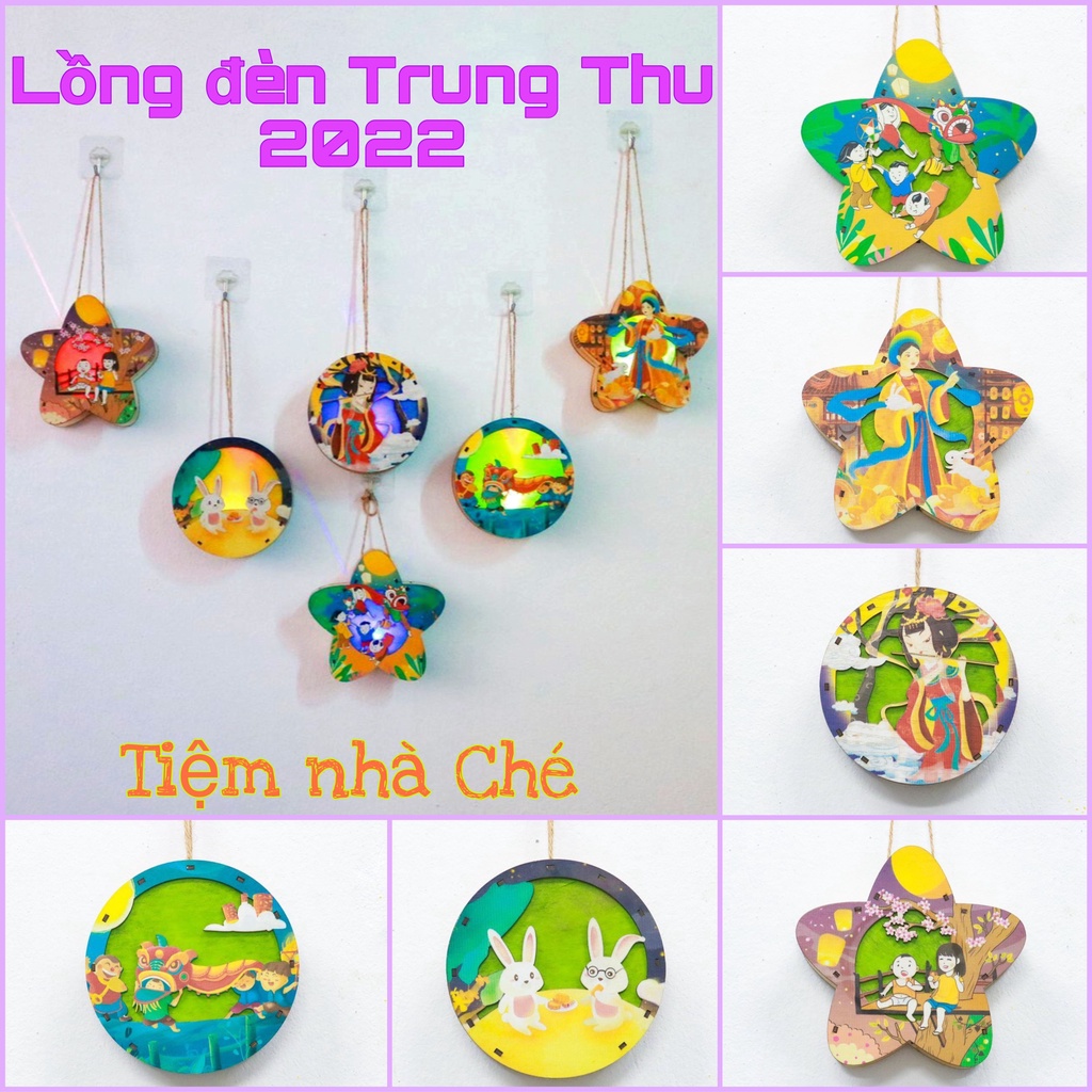Lồng đèn Trung Thu hot trend 2022 bằng GỖ chạy bằng pin siêu dễ thương, nhiều mẫu đẹp