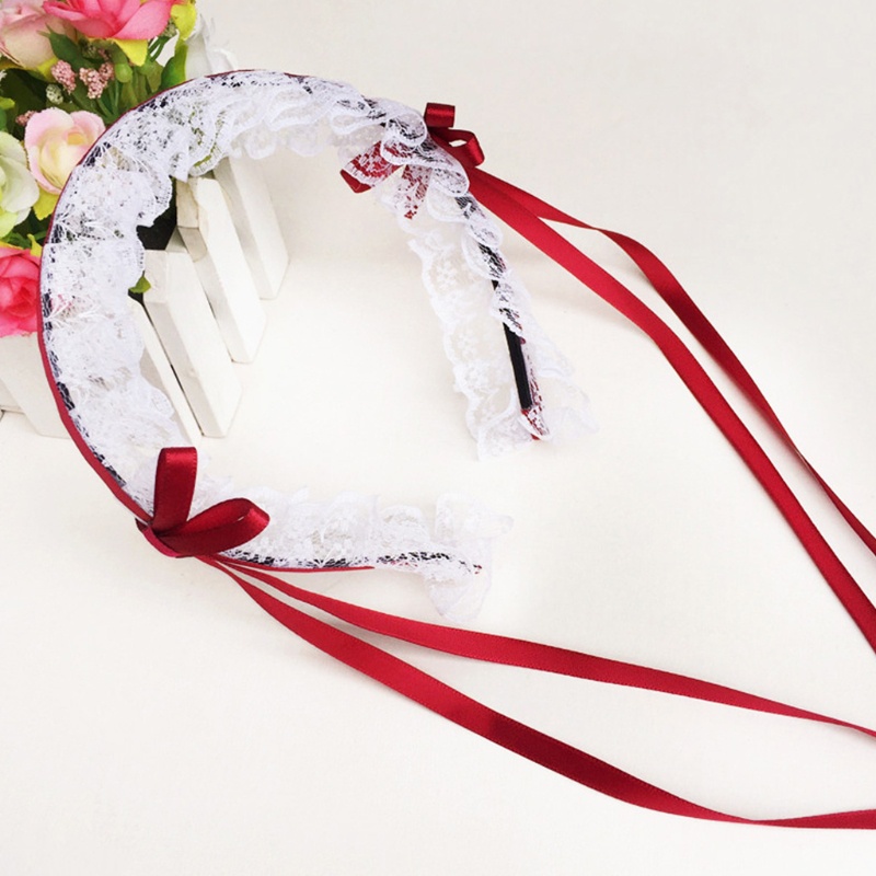 Ppy Maid Handmade Ruy Băng Quấn Tóc Gothic Ren Phụ Kiện Tóc Cho Nữ Bé Gái