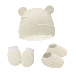 1 Set Vỏ Bọc Găng Tay/Chân Bằng Cotton Mềm Mại Chống Trầy Xước Không Găng Tay Cho Bé Sơ Sinh