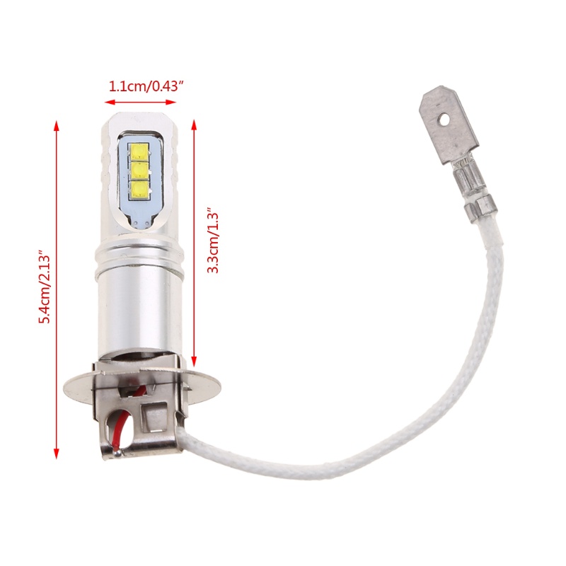 Mon Tự Động Đèn Pha Sương Mù Bulds H3 LED DC12V-24V 6000K 80W Bóng Đèn LED Thay Thế