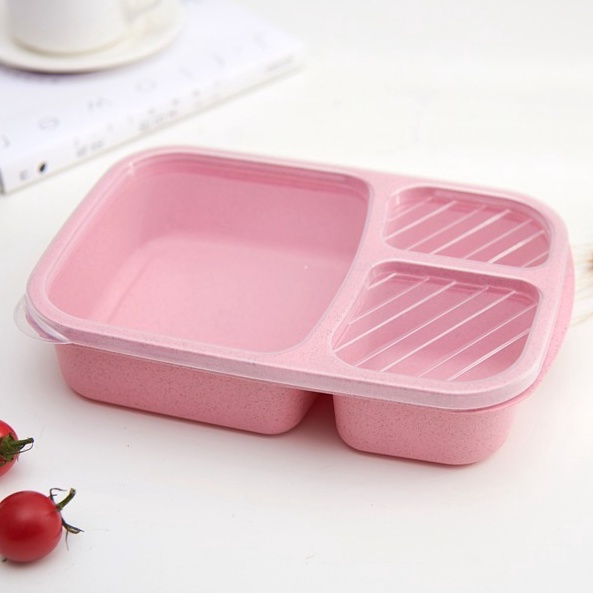 Hộp Cơm Vuông Lúa Mạch an Toàn Thực Phẩm Hộp Bento Hình Vuông, Hộp Bento Cấp Thức Ăn, Hộp Bento Có Nắp, Hộp Bento Ăn Trưa, Hộp Bento Rơm Lúa Mì