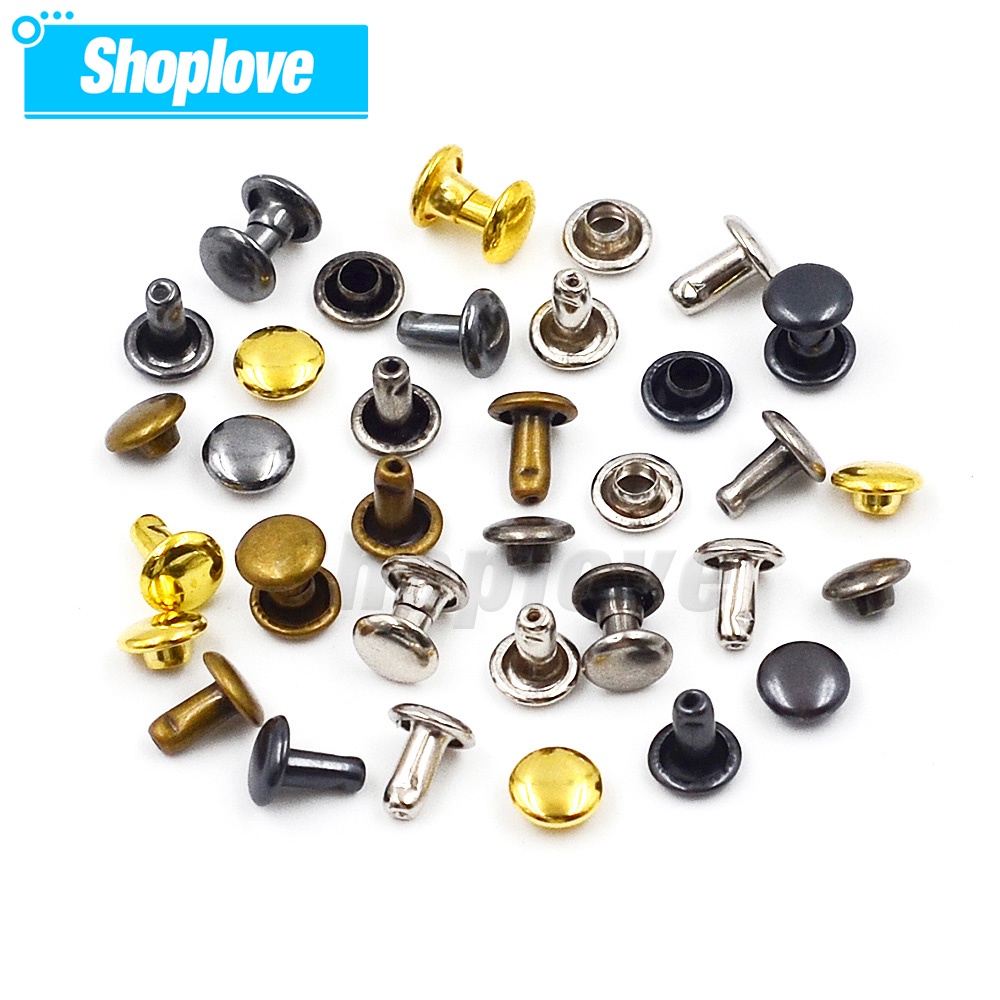 Bộ 100 Đinh Tán Kim Loại 5mm, 6mm, 7mm, 8mm, 9mm, 10mm, 12mm Cho Túi Xách Da