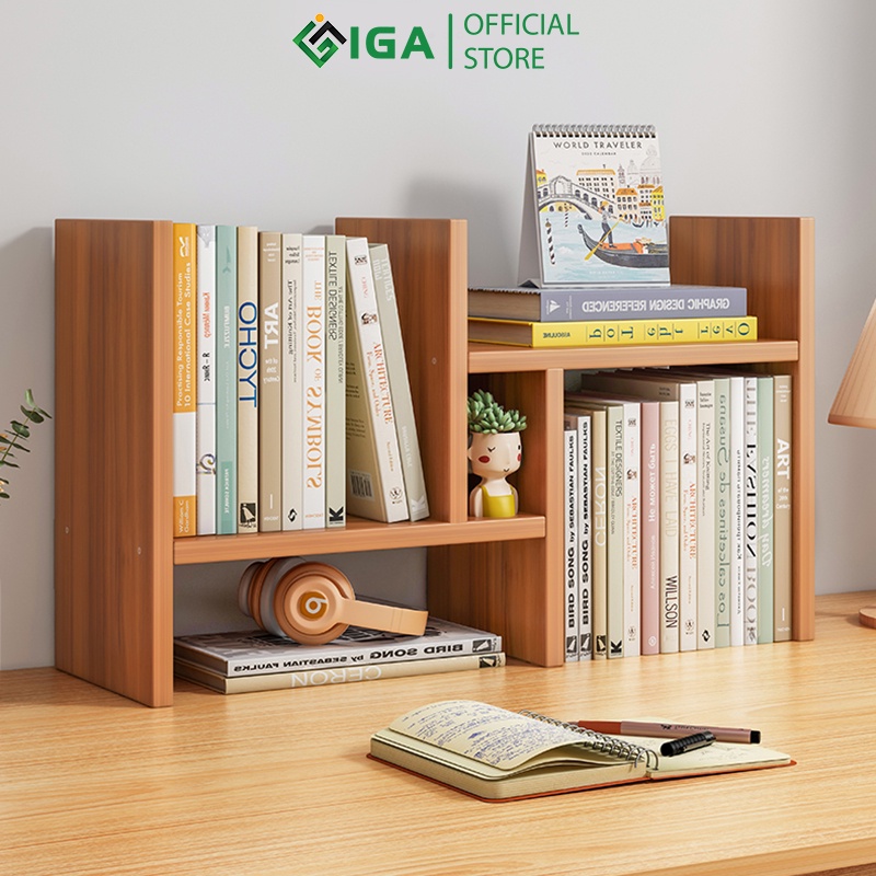 Kệ sách gỗ để bàn làm việc IGA chính hãng IGA GP62