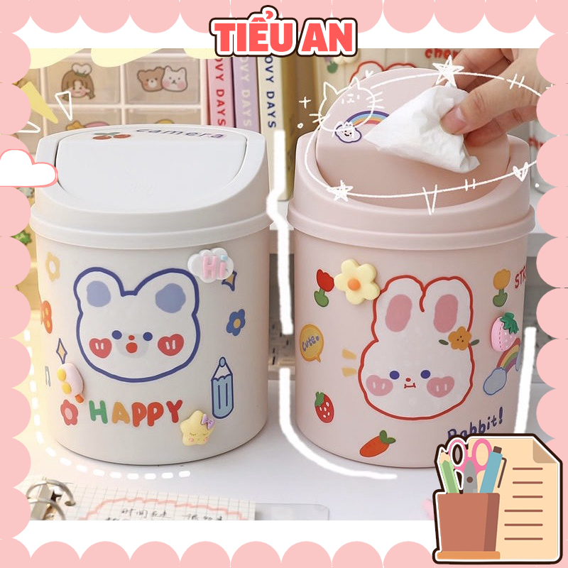 Hộp/ Thùng rác Mini Để Vật dụng (kèm sticker dán ngẫu nhiên xinh xắn ...