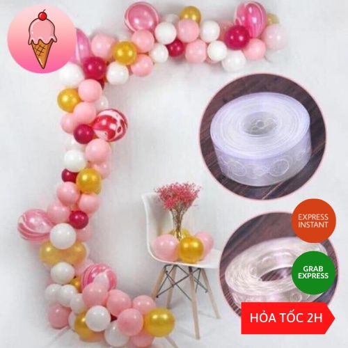 Dây kết bóng, dây nhựa gài bóng xoắn nghệ thuật trang trí sinh nhật, sự kiện - Kem Shop K17