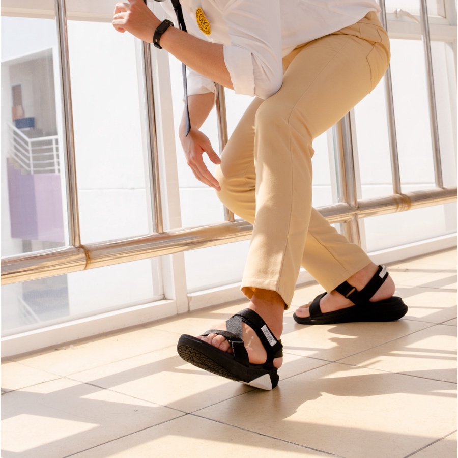 Ảnh Sandals Shondo F7 Racing đế đen phối trắng quai đen F7R1010 4