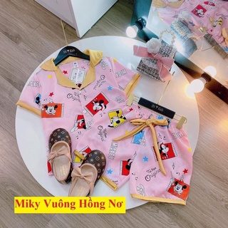 [ 18Kg - 26KG ]Đồ Bộ Bé Gái Pijama Lụa Cao Cấp Tay Ngắn - Chất Vải Thoáng Mát_BM33