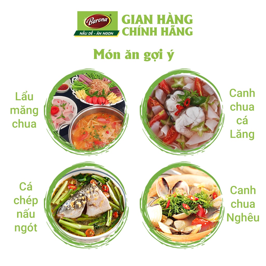 Ảnh Gia Vị Canh Chua Barona 80g chay mặn dùng được, tươi ngon chuẩn vị không cần nêm nếm 4