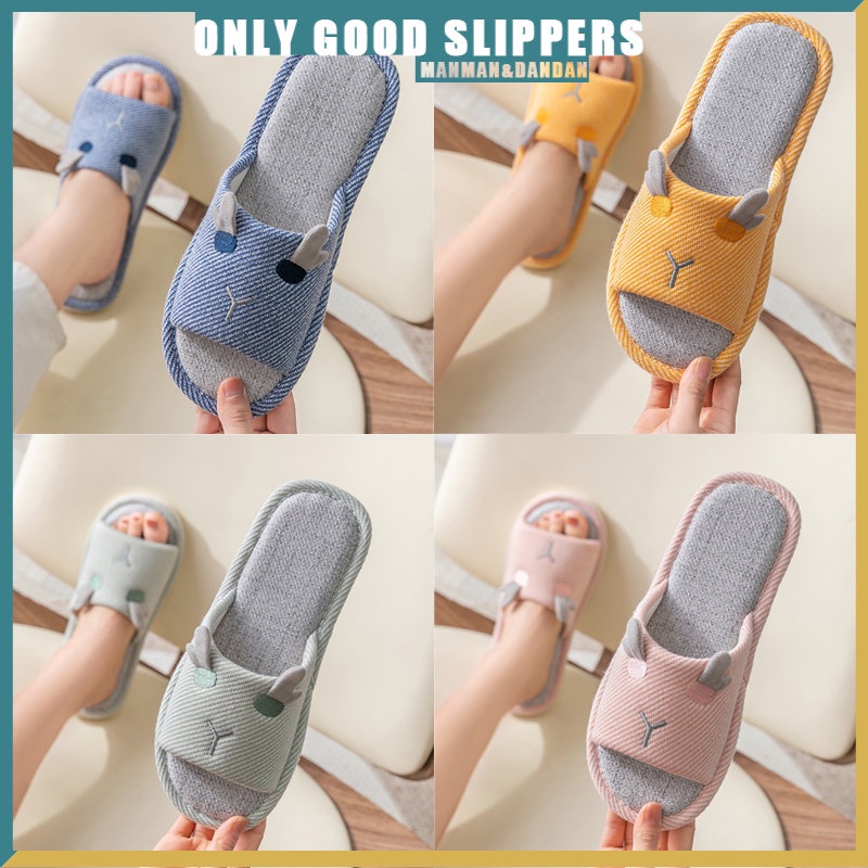 Slippers dép bông đi trong nhà/ Dép Đi Trong Nhà Vải Lanh Chống Trượt Thiết Kế Dễ Thương Cho Cặp Đôi/dép đi trong nhà mùa đông