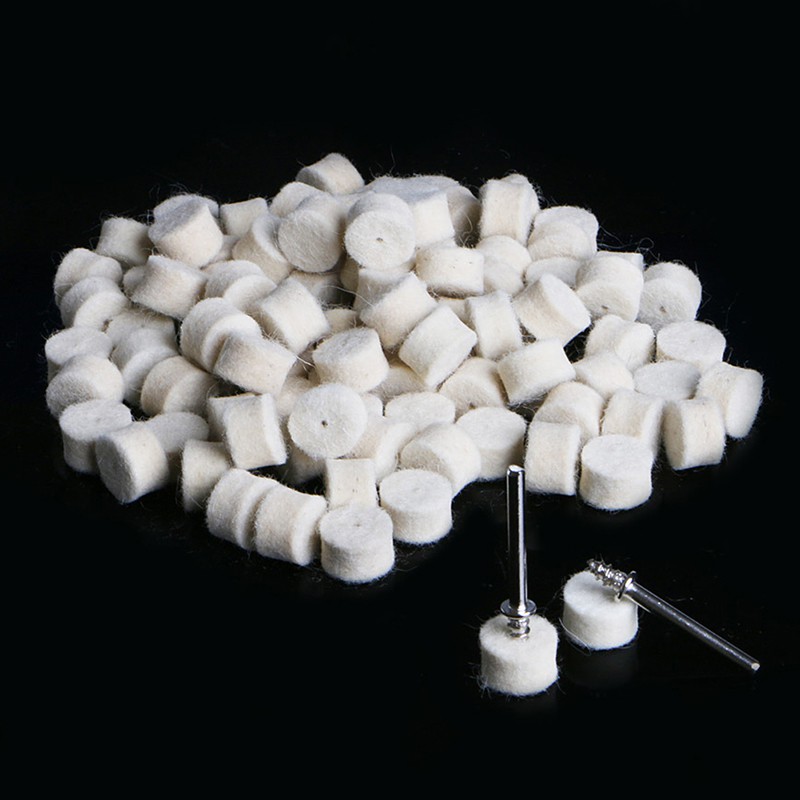 Bộ 100 Miếng Len Đánh Bóng 13mm + 2 Đầu Mài