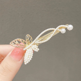 Kẹp Tóc Một Cánh Bướm Tua Rua Đính Đá Ngọc Trai Phong Cách Nhật Hàn