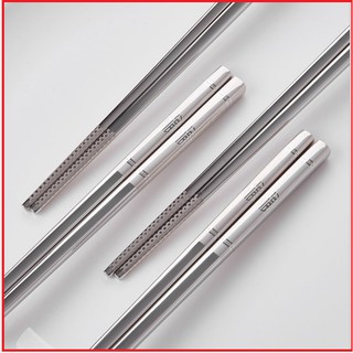 Combo 5 Đôi Đũa PHÚC LÀNH Inox 304 - Hoa Văn Sang Trọng, Chống Trượt