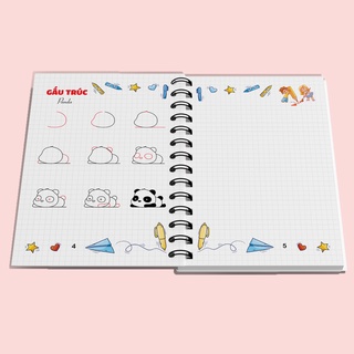 Sách Bé vẽ như thế nào? - Sách dạy vẽ bằng vở caro giúp bé vẽ đẹp - Các bước vẽ cơ bản
