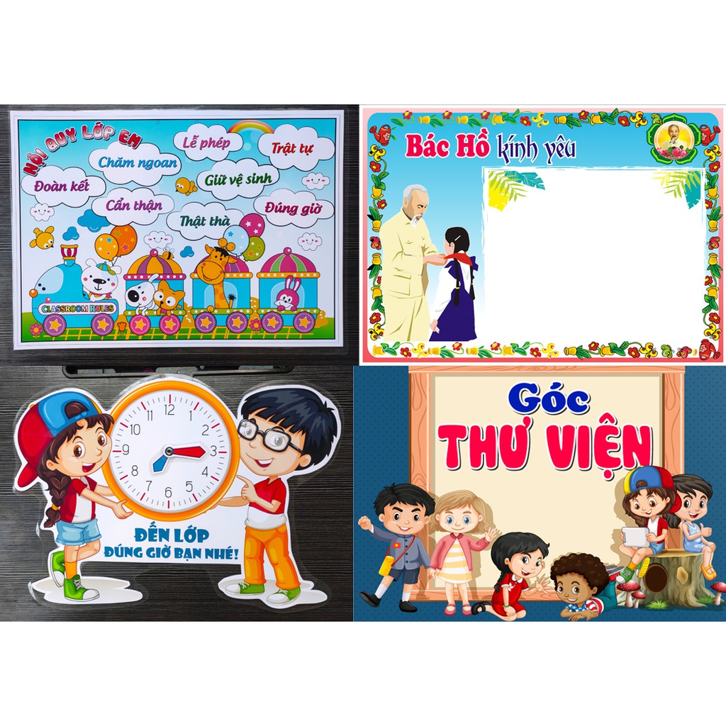 Trang trí lớp] Bộ 4 bảng Nội quy, thư viện... | Shopee Việt Nam