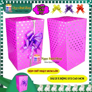 [LOẠI 1] HỘP QUÀ KIẾNG CHỮ NHẬT SIZE LỚN 25CM + TẶNG KÈM NƠ 3CM - HỘP GÓI QUÀ GIẤY KIẾNG SIÊU ĐẸP