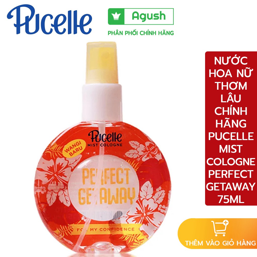 Nước hoa nữ cho trẻ em bé gái chính hãng Pucelle Mist Cologne Perfect Getway đỏ chai mini 75ml dạng xịt mùi ngọt giá rẻ