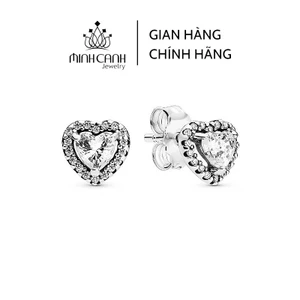 Khuyên Tai Bạc Ta Trái Tim Nạm Đá Bạc Ta - Minh Canh Jewelry