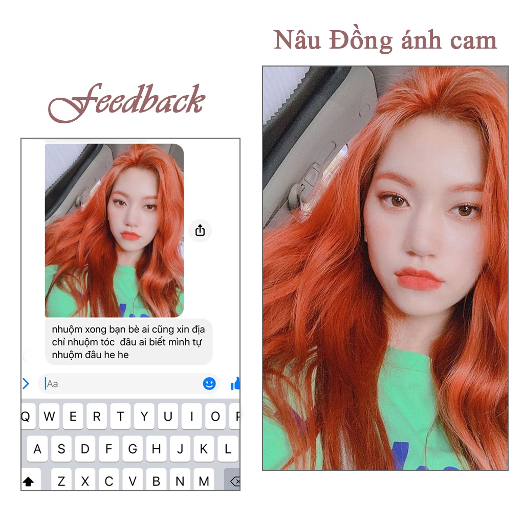 Thuốc nhuộm tóc NÂU ĐỒNG ÁNH CAM  100ML màu nhuộm lên màu chuẩn tone