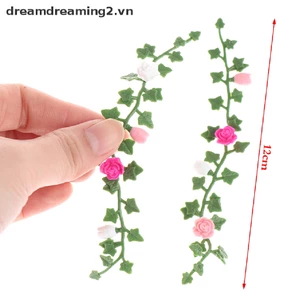 2 Dây leo hoa hồng thu nhỏ tỉ lệ 1: 2 trang trí nhà búp bê