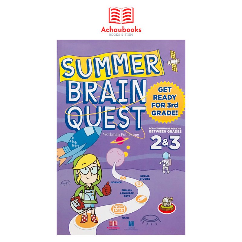 [Mã BMLTB200 giảm đến 100K đơn 499K] Sách Summer Brain Quest grade 2&3 - Á Châu Books ( 7 - 8 tuổi )