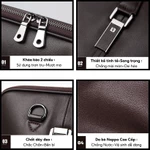 Cặp Văn Phòng - Cặp Da Công Sở Cao Cấp J.M.D ,Chất liệu Da Bò Thật ,Đựng Laptop 14inh,Chống nước,Vệ sinh dễ dàng- 𝑰𝑩𝑨𝑮 — ảnh 8